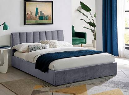 Łóżko tapicerowane MONTREAL 140x200 z pojemnikiem i materacem FANDANGO Hilding